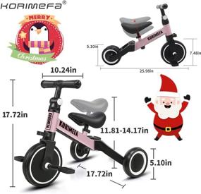 img 2 attached to 🚲 KORIMEFA 3 in 1 Kids Tricycle: Perfect Trike for 2 Year Old Toddlers - Ideal for Girls and Boys - Balance Bike for 10 Months to 2 Years - Safe and Fun Infant Trike!