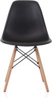 🪑 cozyblock molded plastic dining shell chair with eiffel legs, set of 2, 20" l x 18.5" w x 31.5" h, black логотип