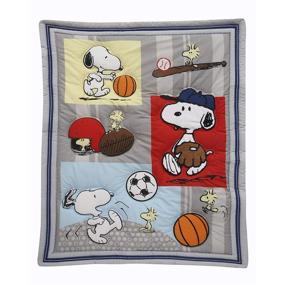 img 3 attached to 🐶 Голубое постельное бельё Snoopy Sports: 3-х-предметный сборник оригинального постельного текстиля