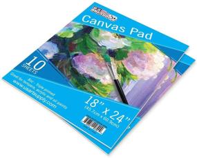 img 4 attached to 🎨 Pack of 2 U.S. Art Supply 12x16 Canvas Paper Pads - 10 Sheets per Pad, Triple Primed & Acid-Free, 8-Ounce Weight