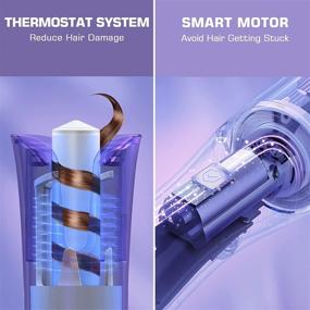 img 2 attached to Автоматический вращающийся плойка OTWEN: барабан диаметром 1 дюйм, мгновенное нагревание, защита от ожогов - идеально подходит для создания пляжных волн на длинных волосах, удобный в путешествиях с 6 температурными режимами, напоминанием о времени и быстрым нагревом.
