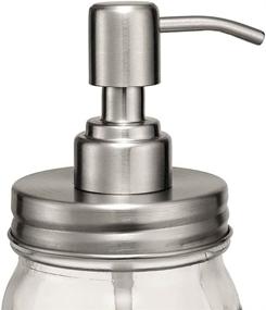 img 1 attached to Rustproof Stainless Steel Mason Jar Soap Dispenser Lids with Pumps - 4 Pack - Suitable for 16 oz Regular Mouth Jars - Includes 4 Brushes - Silver