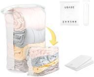 space-saving cube vacuum storage bags for clothes, comforters, and blankets - 80% more storage capacity. double zip seal & leak valve, reusable and sturdy, includes travel hand pump (3 cube jumbo bag + 1 hand pump) логотип