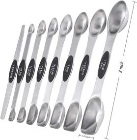 img 3 attached to Stackable Stainless Steel Magnetic Measuring Spoons Set - Dual Sided Teaspoon & Tablespoon for Precise Measurement of Dry and Liquid Ingredients