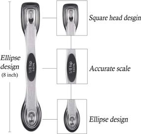 img 2 attached to Stackable Stainless Steel Magnetic Measuring Spoons Set - Dual Sided Teaspoon & Tablespoon for Precise Measurement of Dry and Liquid Ingredients