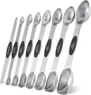 stackable stainless steel magnetic measuring spoons set - dual sided teaspoon & tablespoon for precise measurement of dry and liquid ingredients логотип