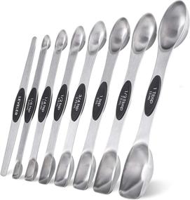 img 4 attached to Stackable Stainless Steel Magnetic Measuring Spoons Set - Dual Sided Teaspoon & Tablespoon for Precise Measurement of Dry and Liquid Ingredients