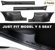 🚪 high performance door sill protectors for tesla model y 5 seater (excluding 7 seater) - carbon fiber front and rear car pedal kick protective strips - enhanced styling accessories, pack of 4 logo