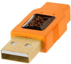 img 2 attached to 🔌 Кабель Tether Tools TetherPro USB 2.0 на Mini-B 5-контактный разъем, 15 футов, высокая видимость оранжевый - надежное и прочное решение для тезирования