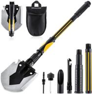 🏕️ okoolcamp multifunctional folding survival camping shovel - heavy duty alloy steel tactical shovel with saw - 15-28inch - ideal for hiking, backpacking, gardening, hunting, car emergency, snow логотип