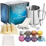 🕯️ ultimate candle making kit - diy candle craft tools with wax melting pot, 4-pack beeswax, 8 candle jars, 50 candle wicks, 2 candle wick clips, wicks sticker, and mixing spoon logo