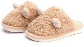 img 4 attached to 🐻 MEMON Boys Animal Slippers: Fun and Cozy Kids Fuzzy Slippers for Girls & Boys