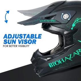 img 1 attached to 🏍️ Orthrus Dirt Bike Helmets: Stylish & Safe ATV Motocross Helmets for Adult & Youth, DOT Approved