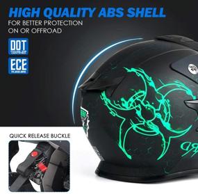 img 2 attached to 🏍️ Orthrus Dirt Bike Helmets: Stylish & Safe ATV Motocross Helmets for Adult & Youth, DOT Approved