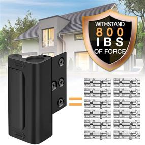 img 2 attached to 🔒 Black Home Security Door Lock: Enhanced Easy Open Childproof Reinforcement Lock with 3" Stop, Supports 800 lbs on Inward Swinging Doors - Add Extra Protection to Safeguard Your Home