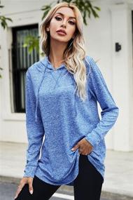 img 3 attached to 🏋️ Stay Energized: Women's Long Sleeve Workout Hooded Tops with Thumbhole for Gym, Yoga & Dry Fit Athleisure Wear