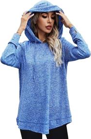 img 4 attached to 🏋️ Stay Energized: Women's Long Sleeve Workout Hooded Tops with Thumbhole for Gym, Yoga & Dry Fit Athleisure Wear