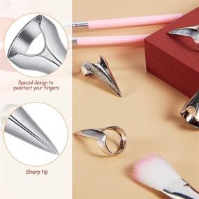 img 2 attached to 💇 10-Piece Hair Parting Selecting Sectioning Tool Ring Stitch Tool for Braids: Retro Nail Finger Cosplay Metal Ring for Hair Braiding, Curling, Styling, and Extensions - Quick and Easy Installation (Silver)