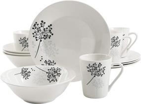 img 4 attached to 🍽️ Gibson Home Netherwood 12-Piece Dinnerware Set