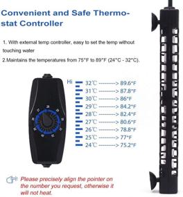 img 1 attached to UPETTOOLS Submersible Aquarium Heater - Adjustable Thermostat for 🐠 3~120 Gallon Tanks | Temperature Controller 50W/100W/250W/300W/500W | 2 Suction Cups