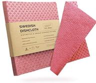 🌿 eco-friendly cellulose sponge cloths - swedish dishcloth bulk 6 pack, no-discoloration, no-odor, super absorbent, kitchen hand towel - (6 dishcloths, pink) new logo