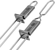 🍢 bbq-aid premium barbecue skewers: double pronged stainless steel for shish kabob, shrimp, meat, chicken, veggies & more - 2 pack logo