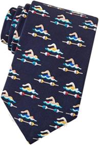 img 1 attached to Navy Blue Silk Swimmer Necktie