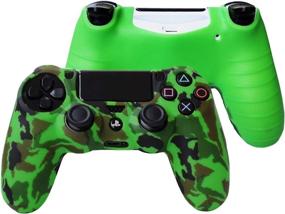img 1 attached to 🎮 Protective Silicone Controller Cover with FPS Pro Thumb Grips - Compatible for PS4/PS4 Slim/PS4 Pro (Green)