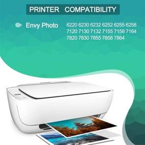 img 3 attached to 🖨️ Remanufactured HP 64XL Ink Cartridge Replacement for Envy Photo 7155 7855 6255 7120 6252 6220 6230 6258 7158 7130 7132 7164 7858 with Printer Tray (1 Black 1 Tri-Color) - GREENBOX