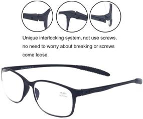 img 1 attached to Flexible & Lightweight 4-Pack Blue Light Blocking Reading Glasses - Anti-Eyestrain, Portable Readers for Women & Men - Optimal for Computer Use