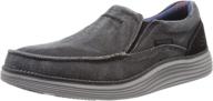 👞 stylish and comfortable: skechers status mosent canvas oxford men's shoes logo
