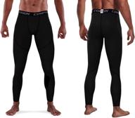 🏃 milin naco men's compression pants for running, leggings tight for sports, cool dry baselayer yoga thermal pants with pocket logo