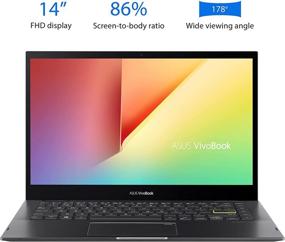 img 3 attached to 💻 ASUS VivoBook Flip 14 2-in-1 Laptop, 14” FHD Touch, Intel Core i3-1115G4, 4GB RAM, 128GB SSD, Thunderbolt 4, Fingerprint, Windows 10 Home in S Mode, Indie Black, TP470EA-AS34T