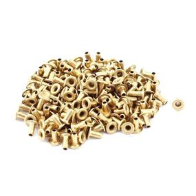 img 1 attached to Uxcell A15091700ux0367 M1.5x3 Through Hole Rivets: Premium Pack of 200 Hollow Grommets for PCB Circuit Board - Brass Plated Metal