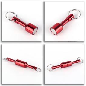 img 2 attached to 🔑 WELLZEER Magnetic Neodymium Keychain, Pack of 2, D15mm - Red Color