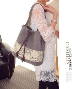 img 3 attached to Stylish Women's Handbags & Wallets: Casual Leather Shoulder Bags with Printing Canvas Design