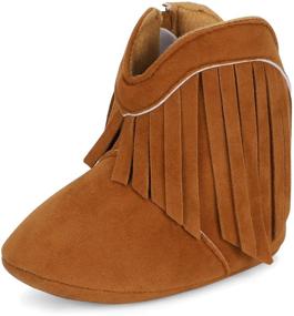 img 4 attached to ESTAMICO Girls Cowboy Tassel Months Boys' Shoes for Boots