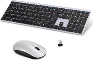 💻 ultra-thin wireless keyboard mouse combo, 2.4ghz set with usb receiver for windows, computer, desktop, pc, notebook - silver logo