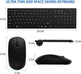 img 2 attached to 💻 Ultra-Thin Wireless Keyboard Mouse Combo, 2.4GHz Set with USB Receiver for Windows, Computer, Desktop, PC, Notebook - Silver