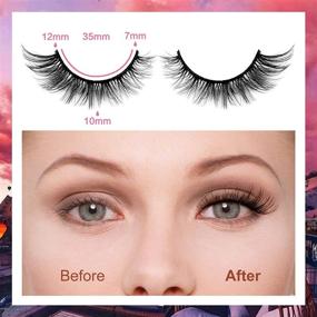 img 1 attached to 👁️ Enhance Your Look with 10 Pairs of Cat Eye Faux Mink Lashes – Multipack Bundle of Natural Wispy False Eyelashes for an Eye-Popping Effect