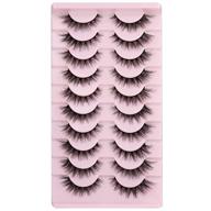 👁️ enhance your look with 10 pairs of cat eye faux mink lashes – multipack bundle of natural wispy false eyelashes for an eye-popping effect logo