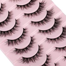 img 2 attached to 👁️ Enhance Your Look with 10 Pairs of Cat Eye Faux Mink Lashes – Multipack Bundle of Natural Wispy False Eyelashes for an Eye-Popping Effect