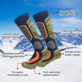 img 3 attached to Premium Ski Socks for Men and Women - Warm ❄️ Snowboard Socks for Cold Weather, Cozy Winter Socks for Outdoor Sports