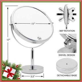 img 1 attached to 🔎 Extra Large 3X Magnifying Mirror with Stand for Desk, Table, and Makeup Vanity – Double Sided 3X/1X Magnification, 17 Inches Tall, and 11 Inches Wide