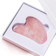 🌹 gua sha massage tool: natural jade rose quartz stone for neck, body spa, and acupuncture therapy logo