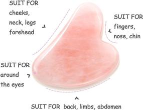 img 1 attached to 🌹 Gua Sha Massage Tool: Natural Jade Rose Quartz Stone for Neck, Body SPA, and Acupuncture Therapy