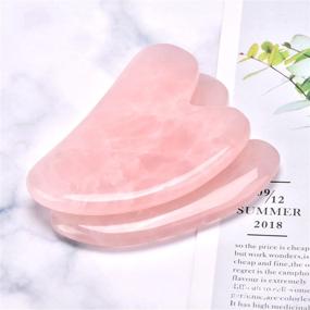 img 3 attached to 🌹 Gua Sha Massage Tool: Natural Jade Rose Quartz Stone for Neck, Body SPA, and Acupuncture Therapy