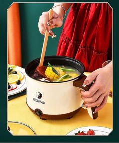 img 1 attached to 🍲 Convenient Electric Hot Pots: Rapid Ramen Cooker and Non-Stick Frying Pan with Overheat Protection – Multi-Functional Mini Pot for Noodles, Eggs, Dumplings, Soup, Porridge (1.8L, White)