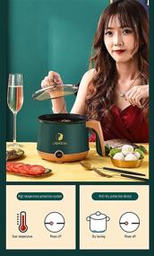 img 2 attached to 🍲 Convenient Electric Hot Pots: Rapid Ramen Cooker and Non-Stick Frying Pan with Overheat Protection – Multi-Functional Mini Pot for Noodles, Eggs, Dumplings, Soup, Porridge (1.8L, White)