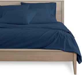 img 3 attached to 🛏️ Bare Home 6 Piece Full XL Bed Sheets - Deep Pocket Full Extra Long Sheet Set, Dark Blue - Ultra-Soft Sheets with 4 Pillowcases